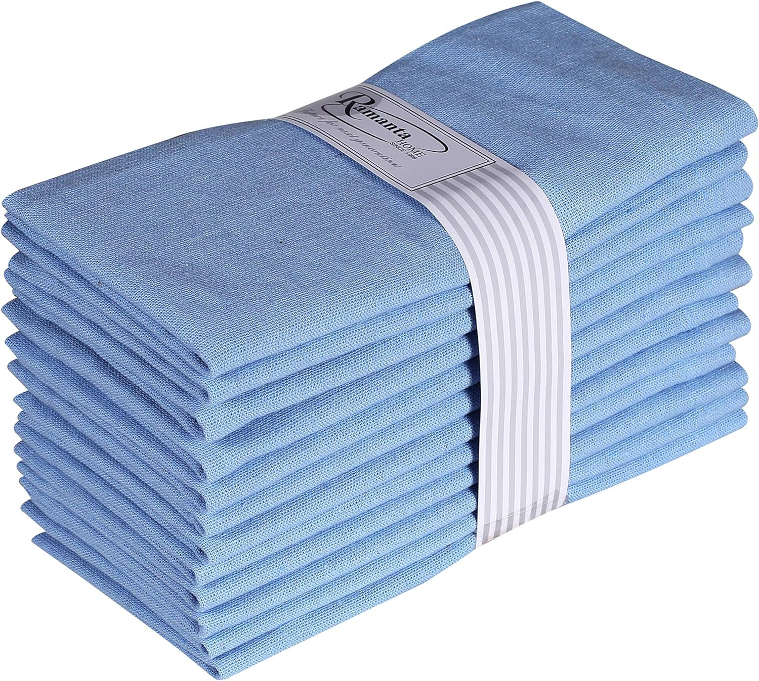 Ramanta Home 12-Pack 100% Cotton Dinner Napkins 18 by 18-Inch Soft Absorbent Comfortable - Ideal ... | Amazon (US)