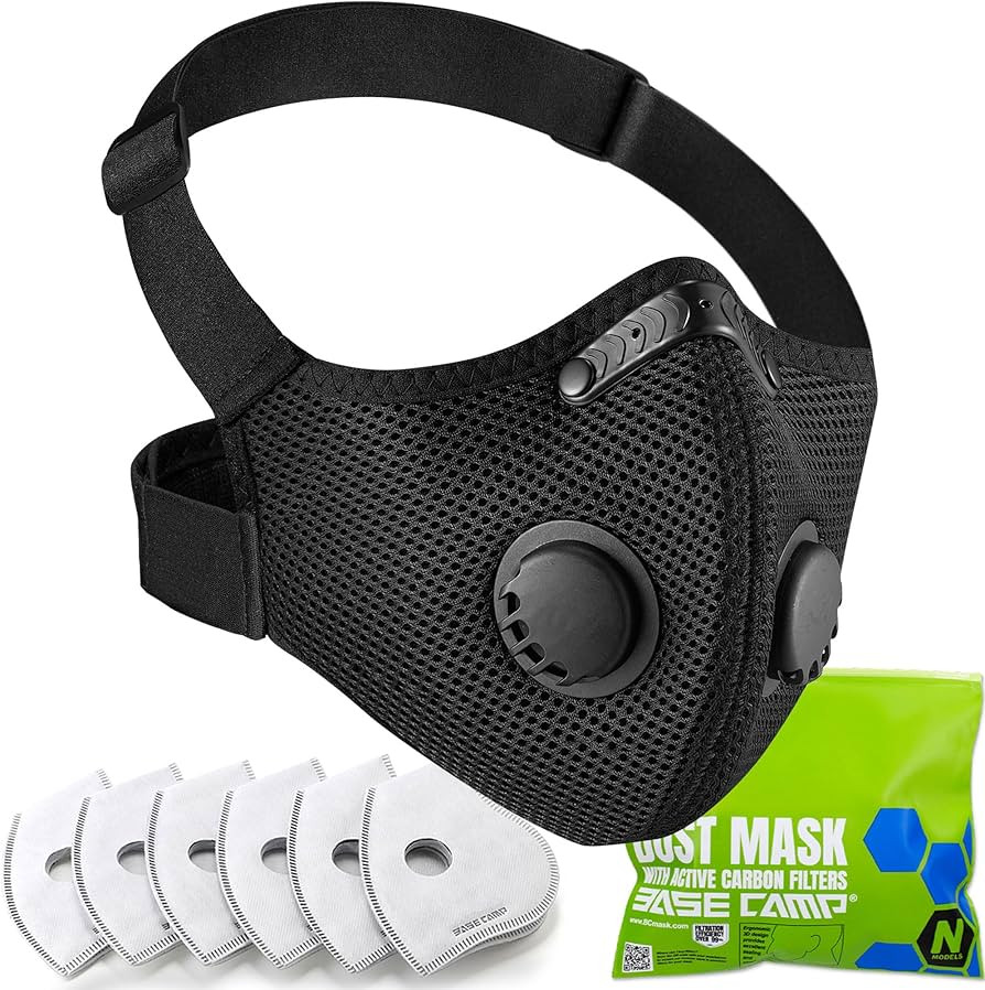BASE CAMP M PRO Dust Mask, All day Comfortable Reusable Respirator Mask, L-shaped Head Strap Desi... | Amazon (US)