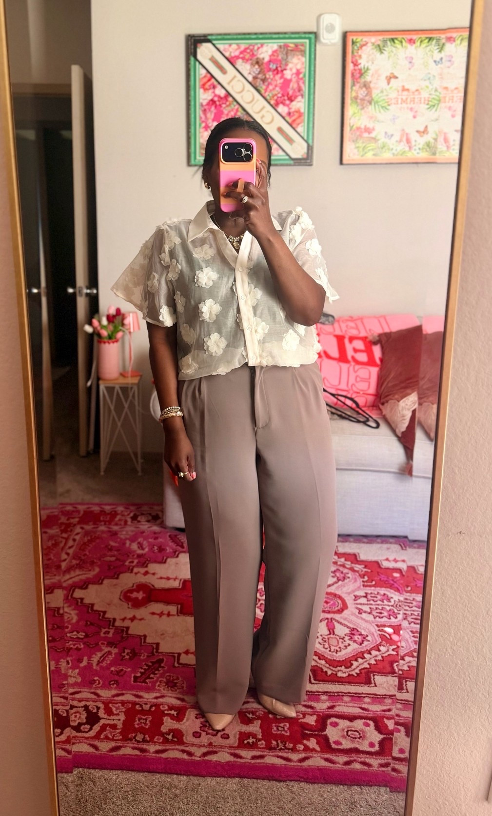 Office workwear ootd / fun blouse from Nordstrom Rack that’ll go with so much in your closet! Crepe trouser pants from LOFT. Petite friendly / business casual / affordable workwear outfit / summer workwear

#LTKgrwm #LTKootd #LTKWorkwear