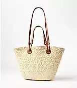 LOFT Beach Double Strap Straw Tote Bag | LOFT