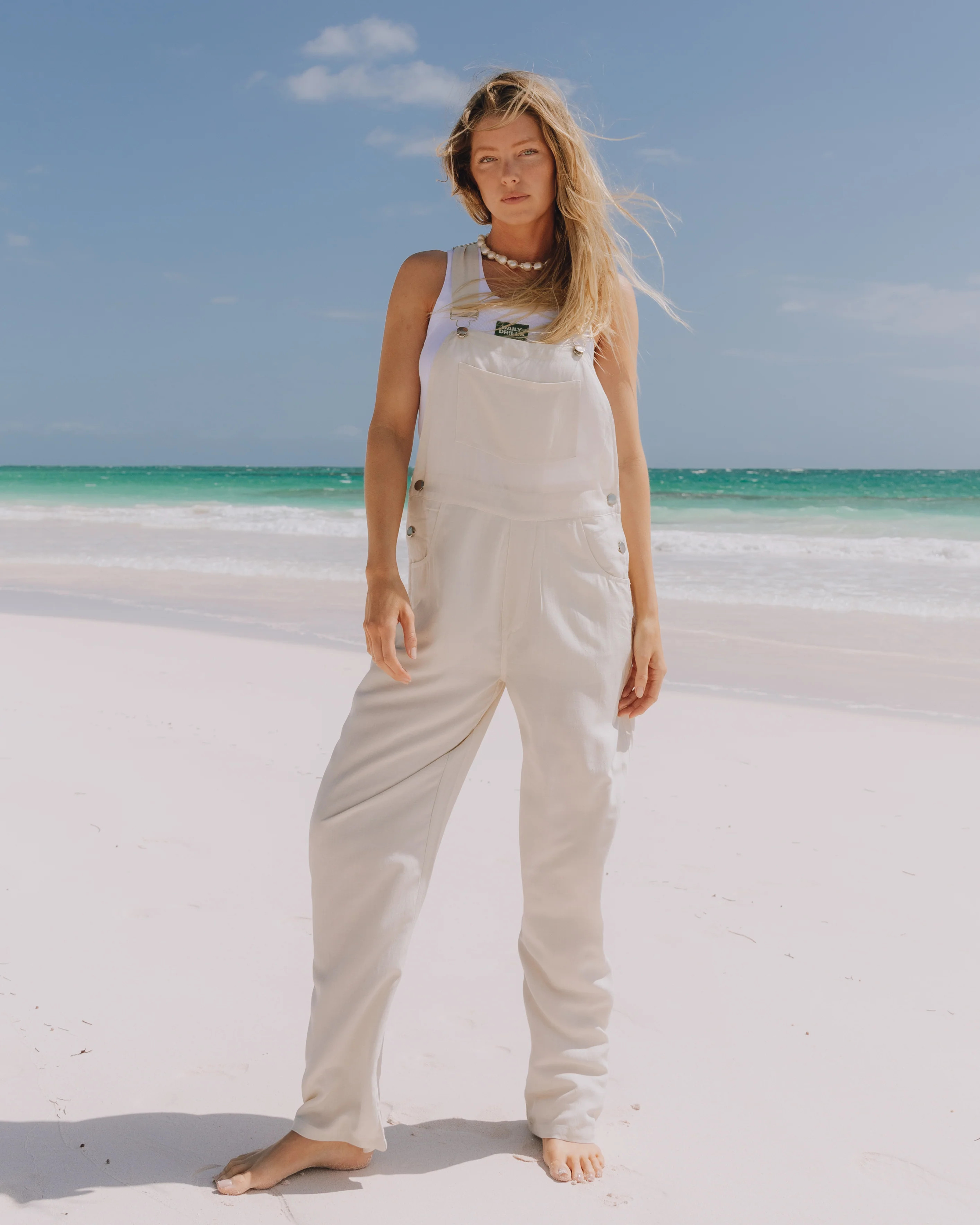 Linen Overalls - Cream | Daily Drills