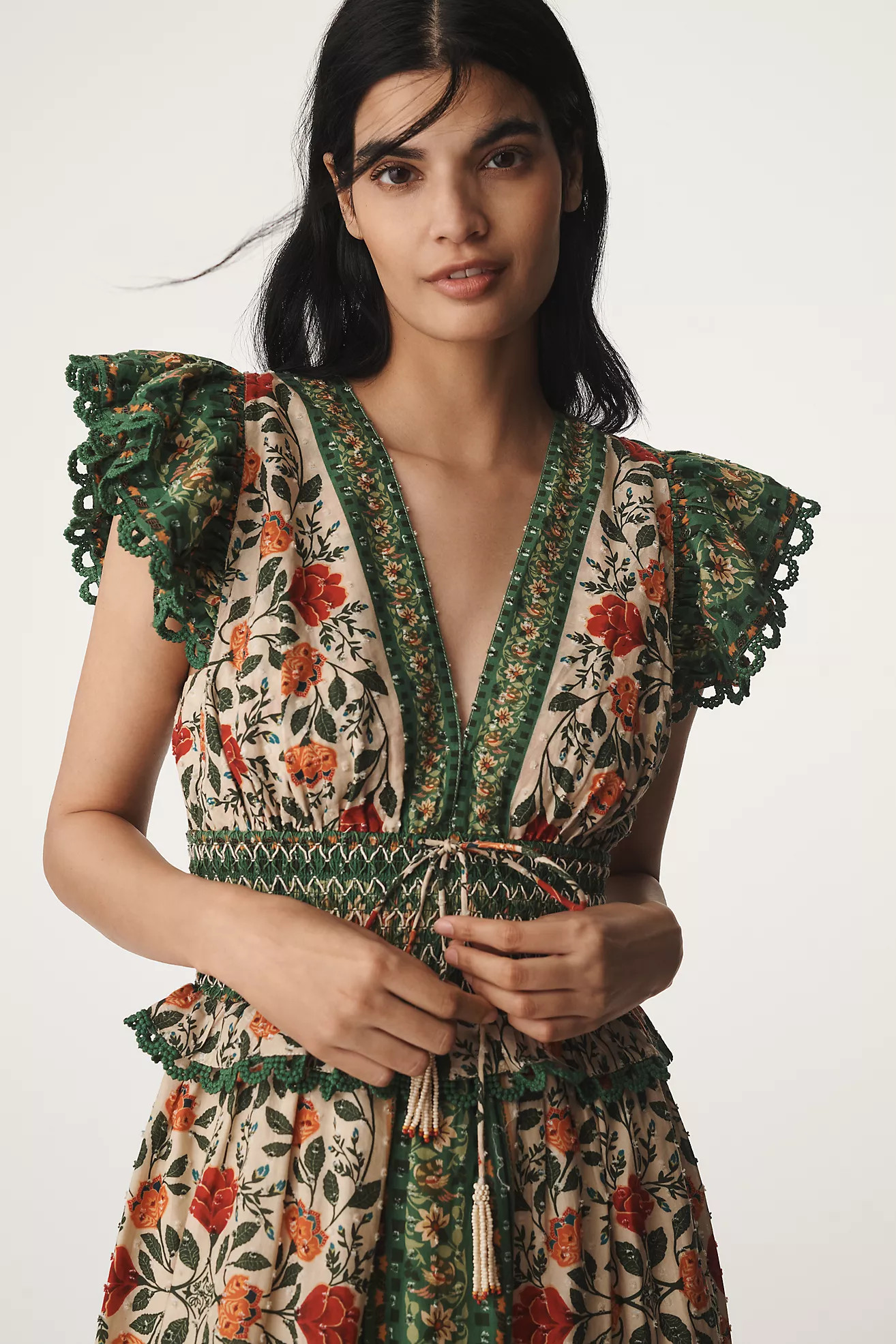 Farm Rio Garden Tapestry V-Neck Maxi Dress | Anthropologie (US)