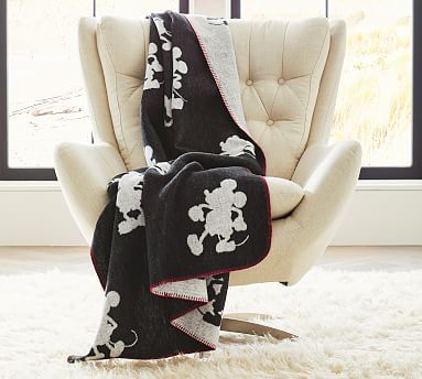 Disney Mickey Mouse Jacquard Reversible Throw | Pottery Barn (US)