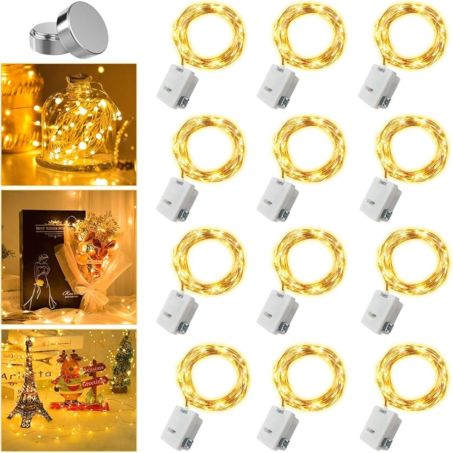 12 Pack Fairy Lights Battery Operated, 3 Speed Modes, Extra 12 Batteries for Replacement, 7Ft 20 ... | Amazon (US)