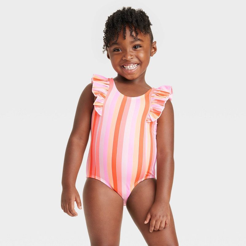 Toddler Girls' Striped One Piece Swimsuit - Cat & Jack™ | Target