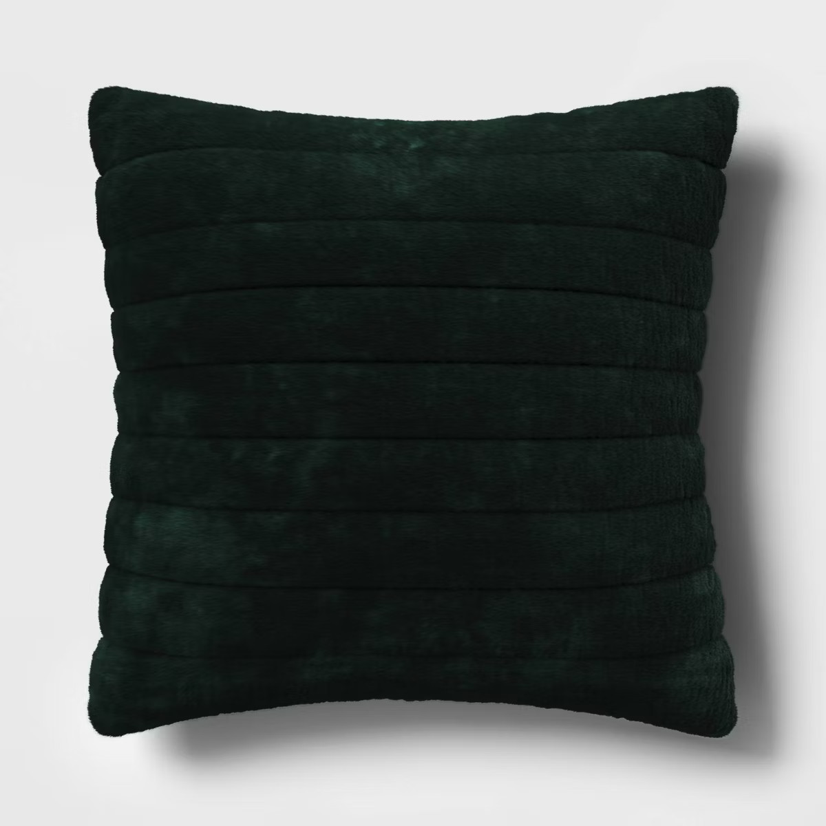 Oversized Channel Faux Fur Square Throw Pillow Dark Green - Threshold™ | Target