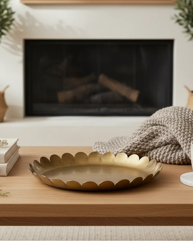 Antique Brass Scallop Tray | MJHome