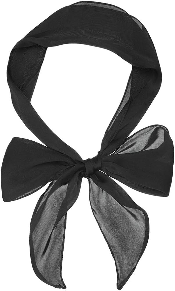 Allegra K Women Plain Solid Color Pure Skinny Scarf Scarves Long Neckerchief Hair Band | Amazon (US)