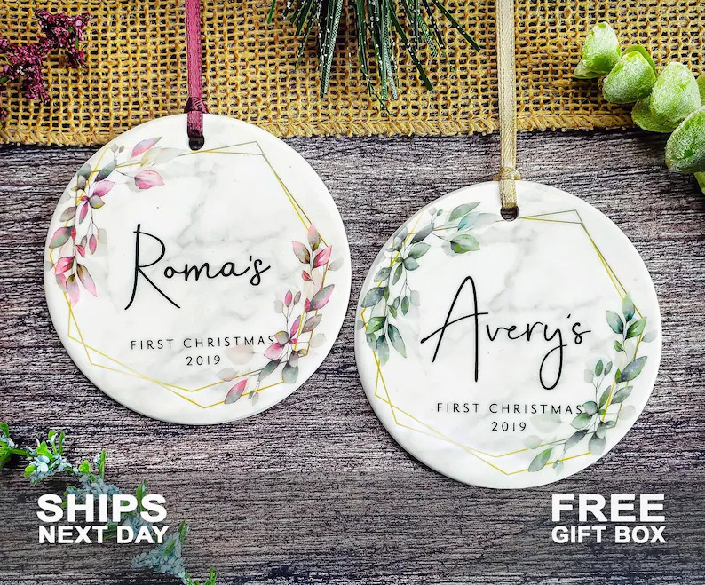 Baby's First Christmas Ornament - Personalized First Christmas Baby Ornament - Custom Baby Name C... | Etsy (US)