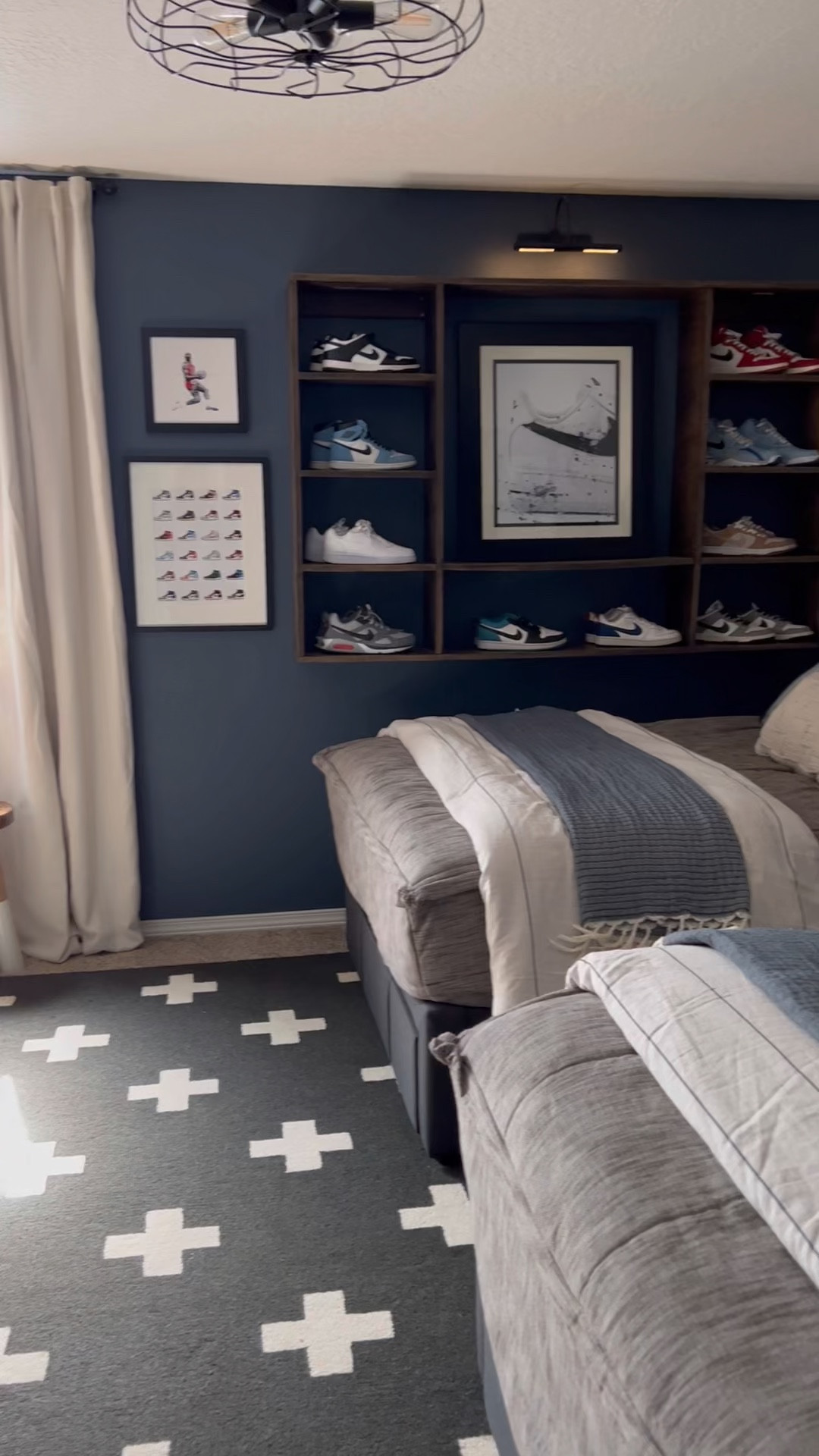 My boys bedroom sources: 
Platform bed, bedding, wall art, storage, rug, curtains, lighting, lamp and flush mount ceiling light. 

I used two of the cabinets and pushed them together for extra storage. 

My boys have the “Franklin” Beddy’s zip up bedding as their main bedding. I couldn’t link that here but you can shop on their site and use code MYHOUSE to take 20% off. I’ve linked a similar gray option. :) 

#LTKkids #LTKhome #LTKFind