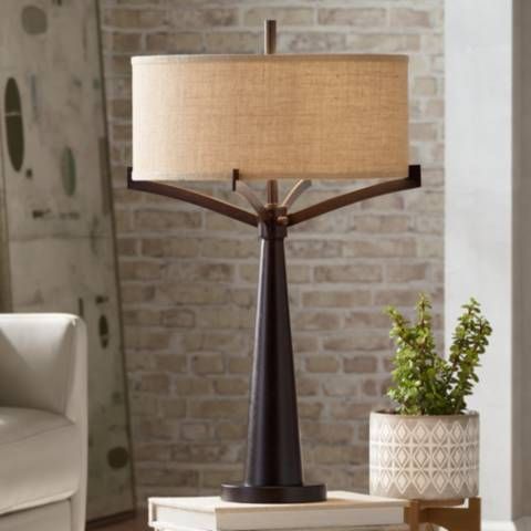 Tremont Industrial Bronze 2-Light Table Lamp | Lamps Plus
