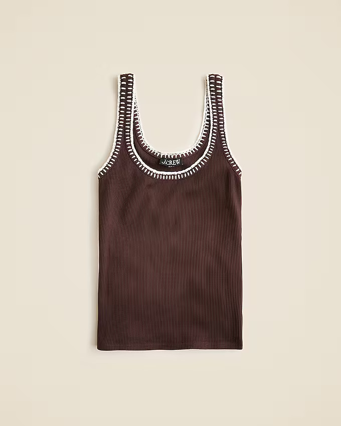 Vintage rib tank with contrast stitch | J. Crew US