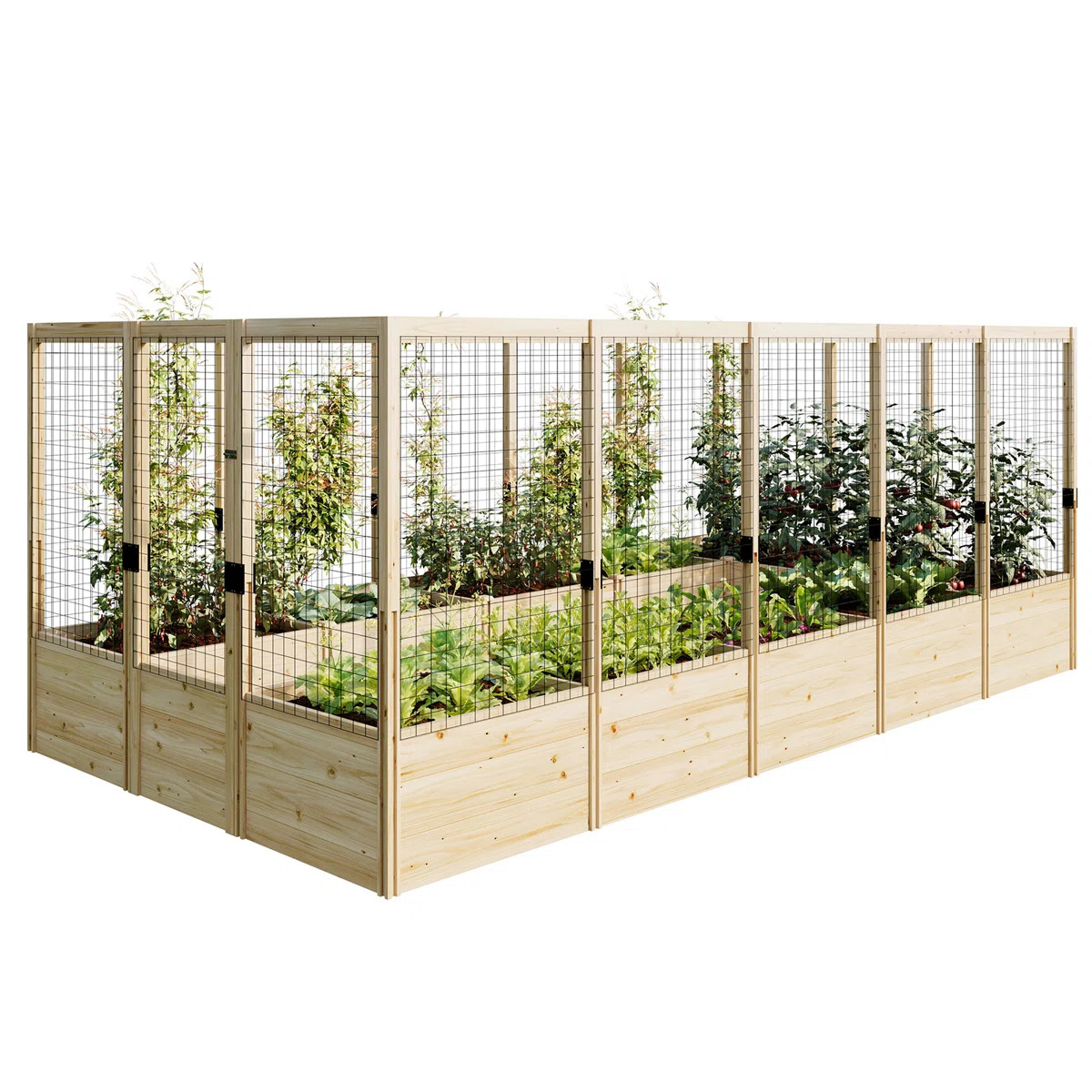 Yadid Deep Wooden Raised Garden Bed with Netting | Wayfair North America