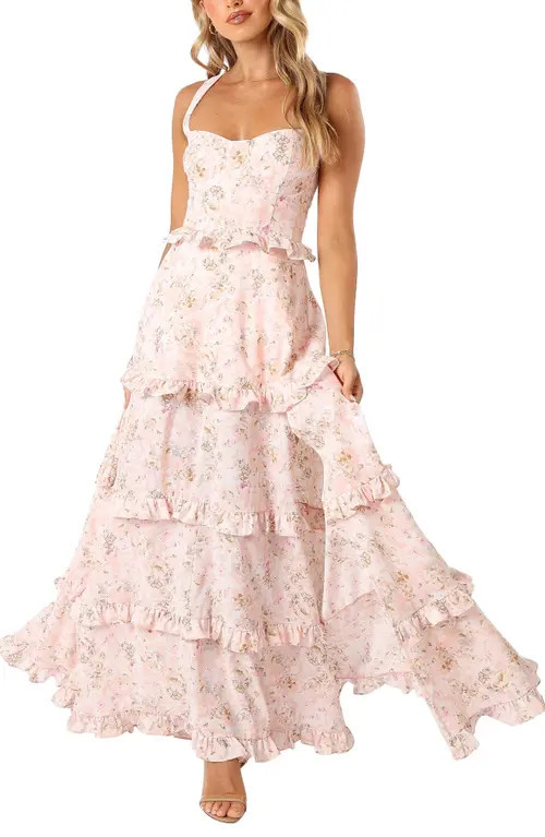 Petal & Pup Lillee Floral Print Tiered Maxi Dress in Pink Floral at Nordstrom, Size Medium | Nordstrom