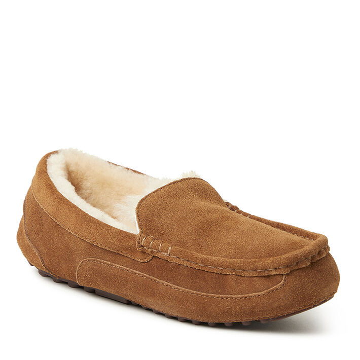Men's Fireside by Dearfoams Melbourne Genuine Shearling Moccasin Slipper | Dearfoams