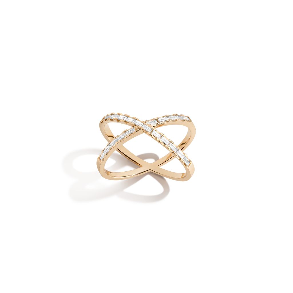 Diamond Baguette X Ring | AUrate New York