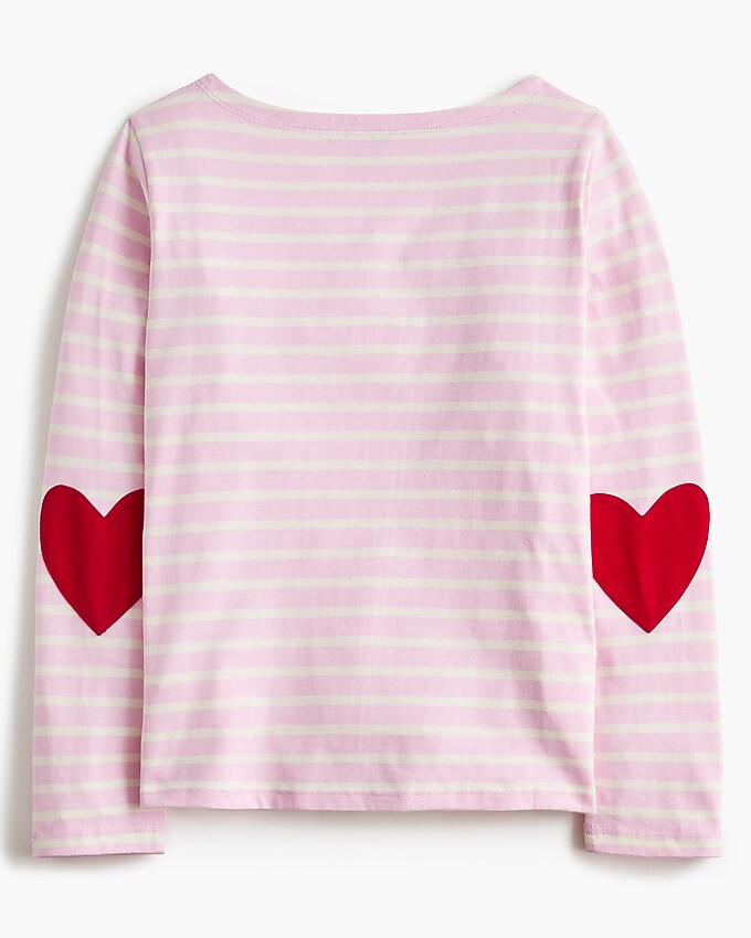 Boatneck striped top with heart elbow patches | J.Crew Factory