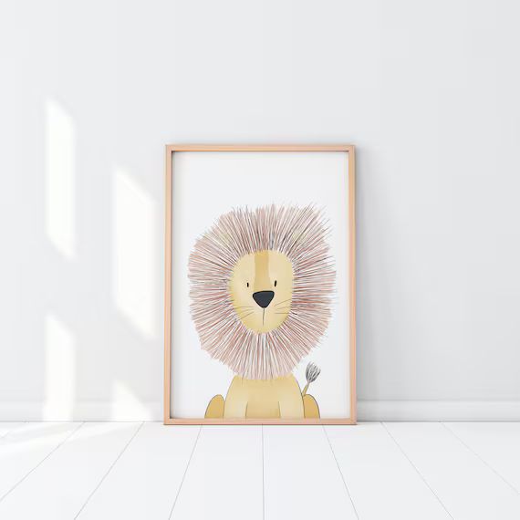 Digital Lion Safari Jungle Animals Nursery Print Watercolour | Etsy | Etsy (US)