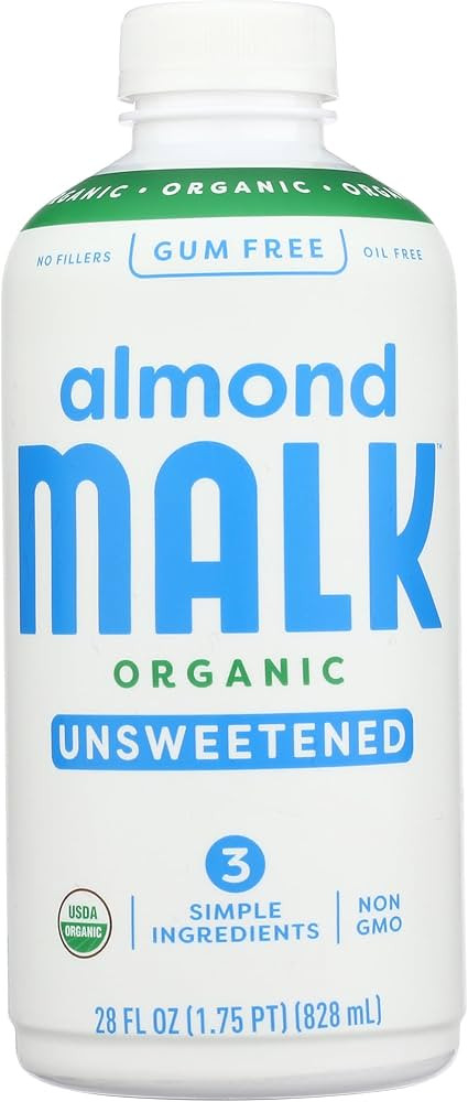 Malk Organic Unsweetened Almond Milk - 32 fl oz - Non GMO, Whole 30 approved, Dairy Free, Vegan, ... | Amazon (US)