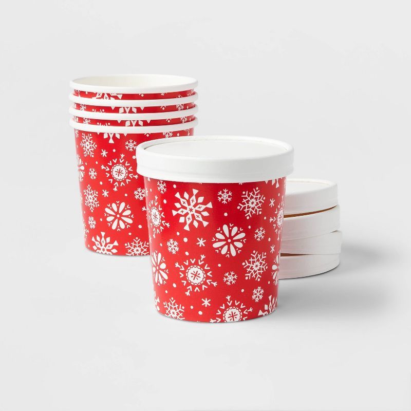 5ct Snowflake Print Food Container Red - Wondershop™ | Target