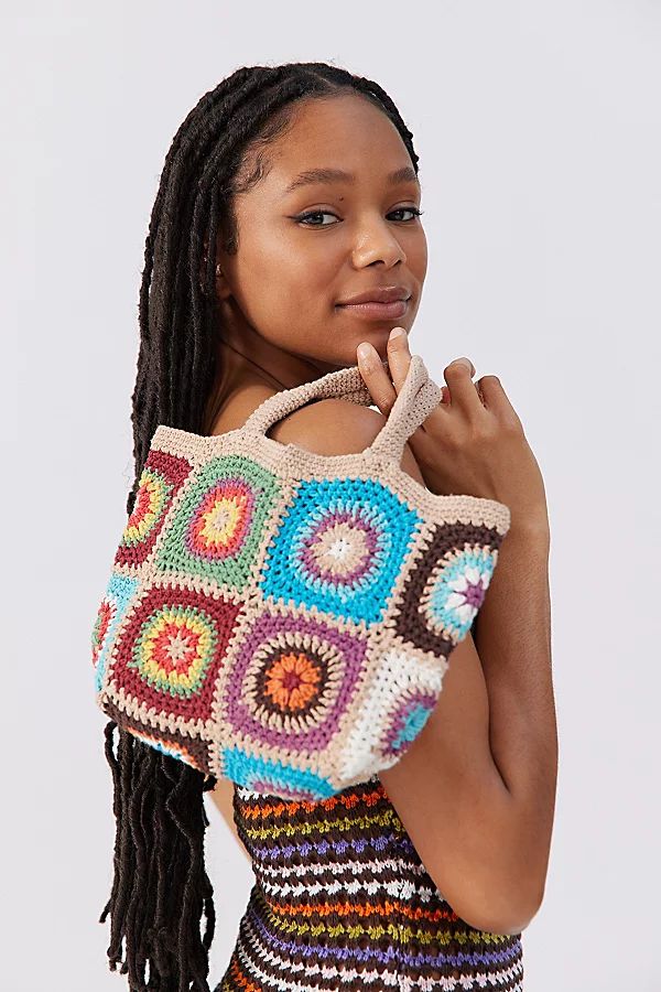 Daisy Crochet Mini Tote Bag | Urban Outfitters (US and RoW)