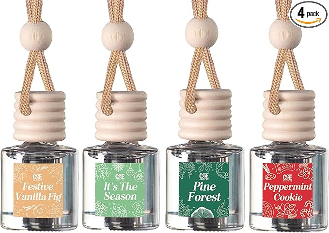 CE Craft Christmas Scented New Car Scent Car Air Freshener Diffuser, 4 Car Freshener Pack, 8ml Ea... | Amazon (US)