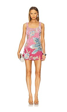 LA FUORI Fleur Oasis Mini Dress in Pink Ombre from Revolve.com | Revolve Clothing (Global)