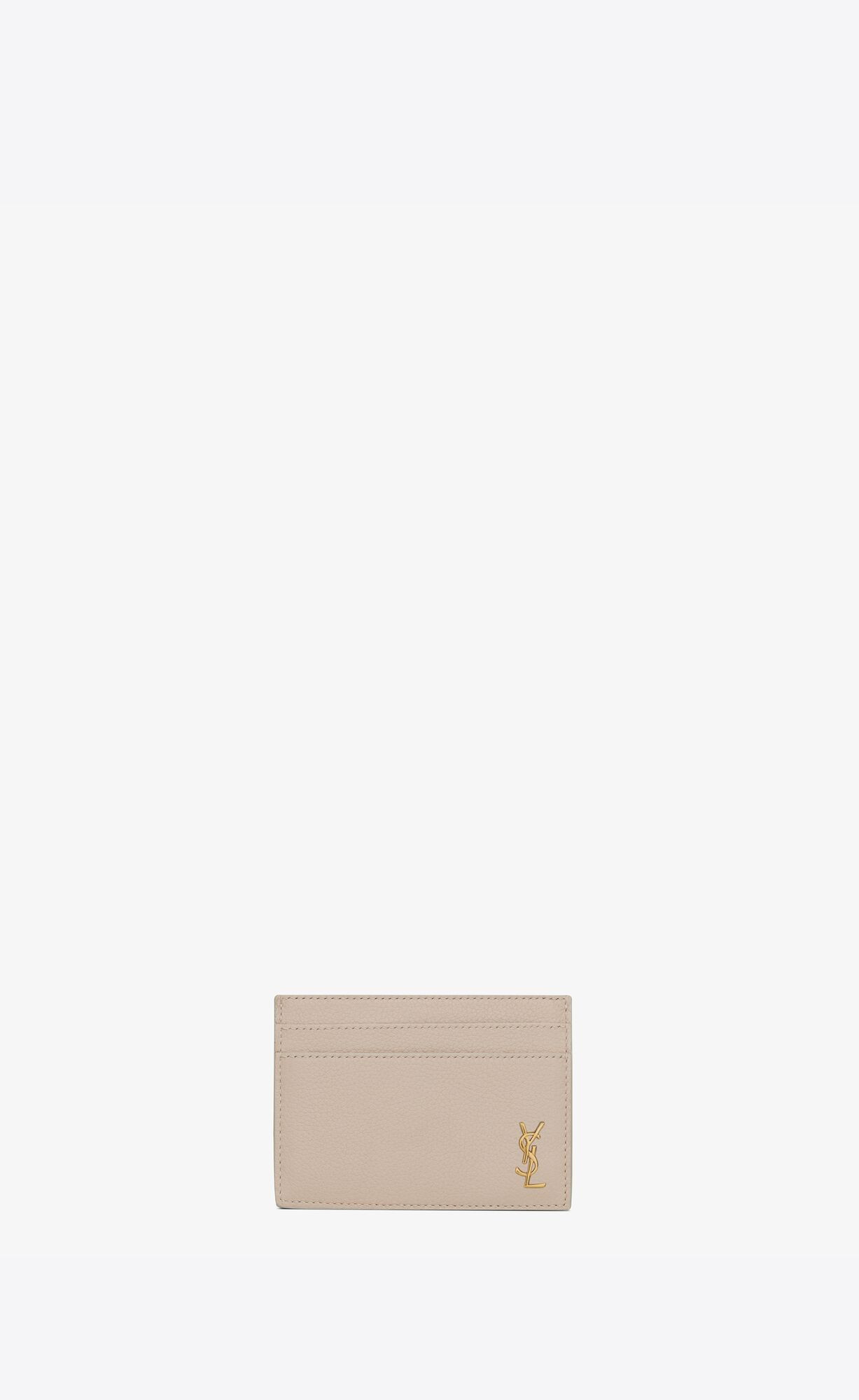 tiny monogram card case in grained leather | Saint Laurent Inc. (Global)