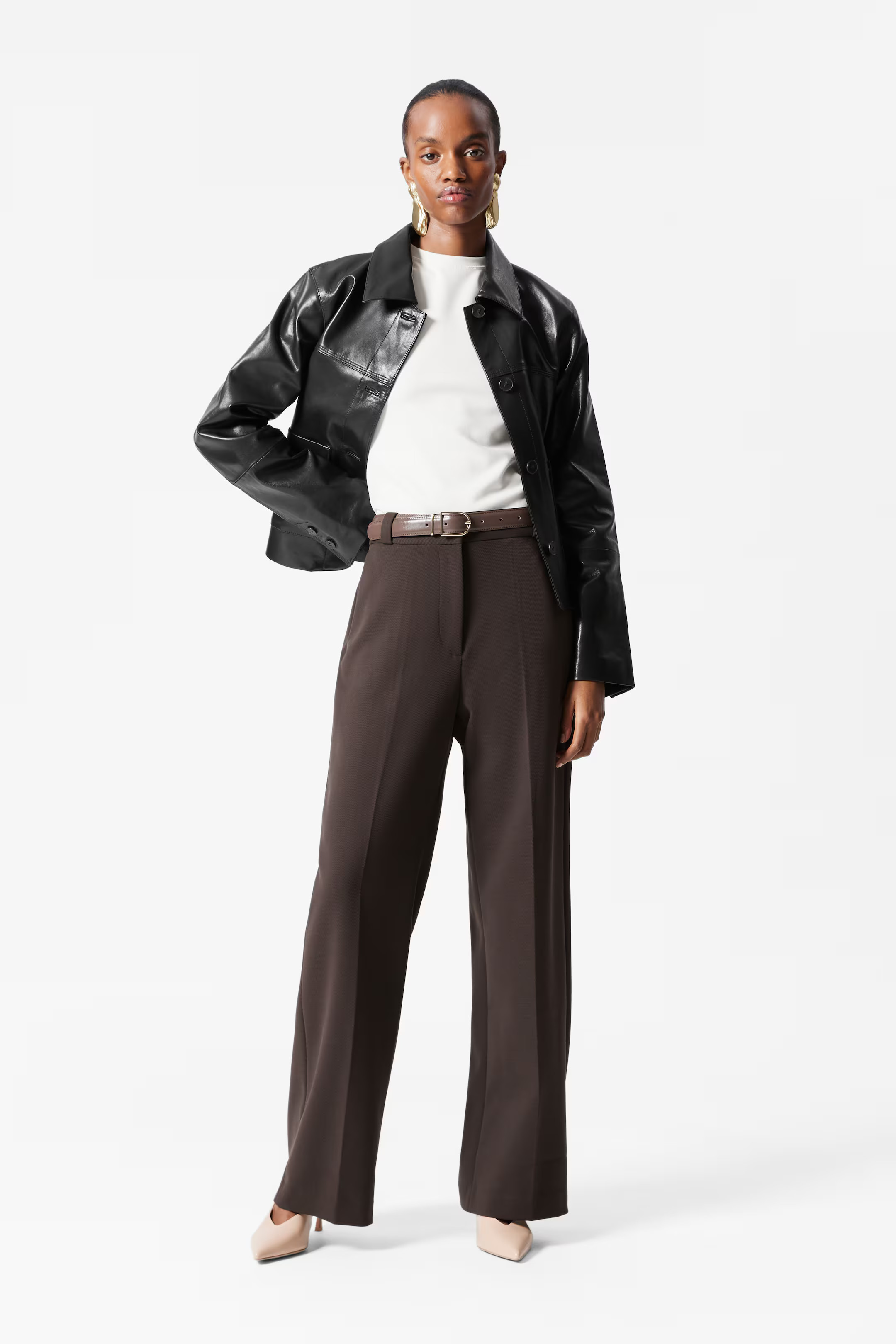 Wide Press-Crease Trousers | H&M (UK, MY, IN, SG, PH, TW, HK)