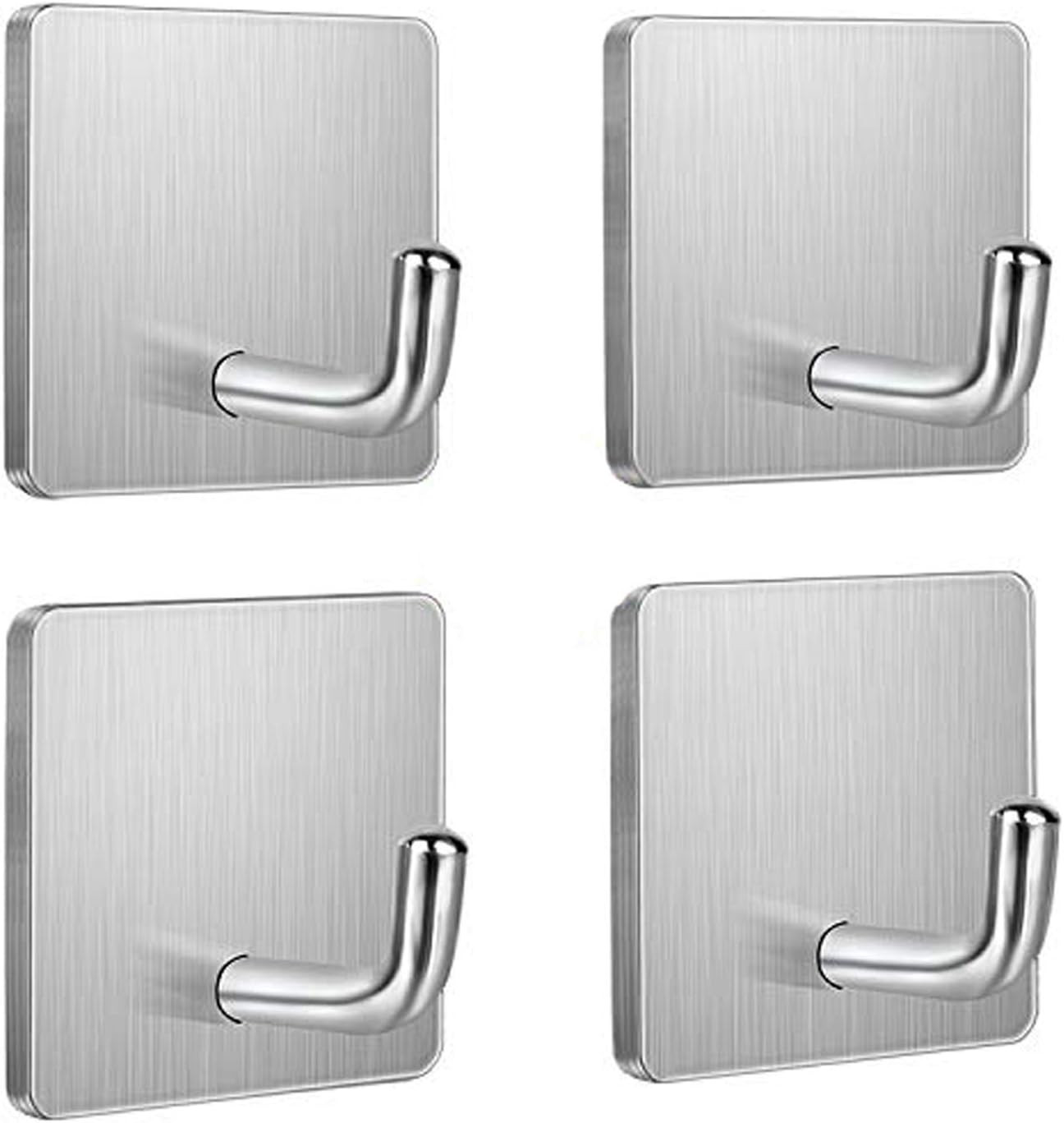 Budding Joy Adhesive Hooks Heavy Duty Stick on Wall Door Cabinet Stainless Steel Towel Coat Cloth... | Amazon (US)