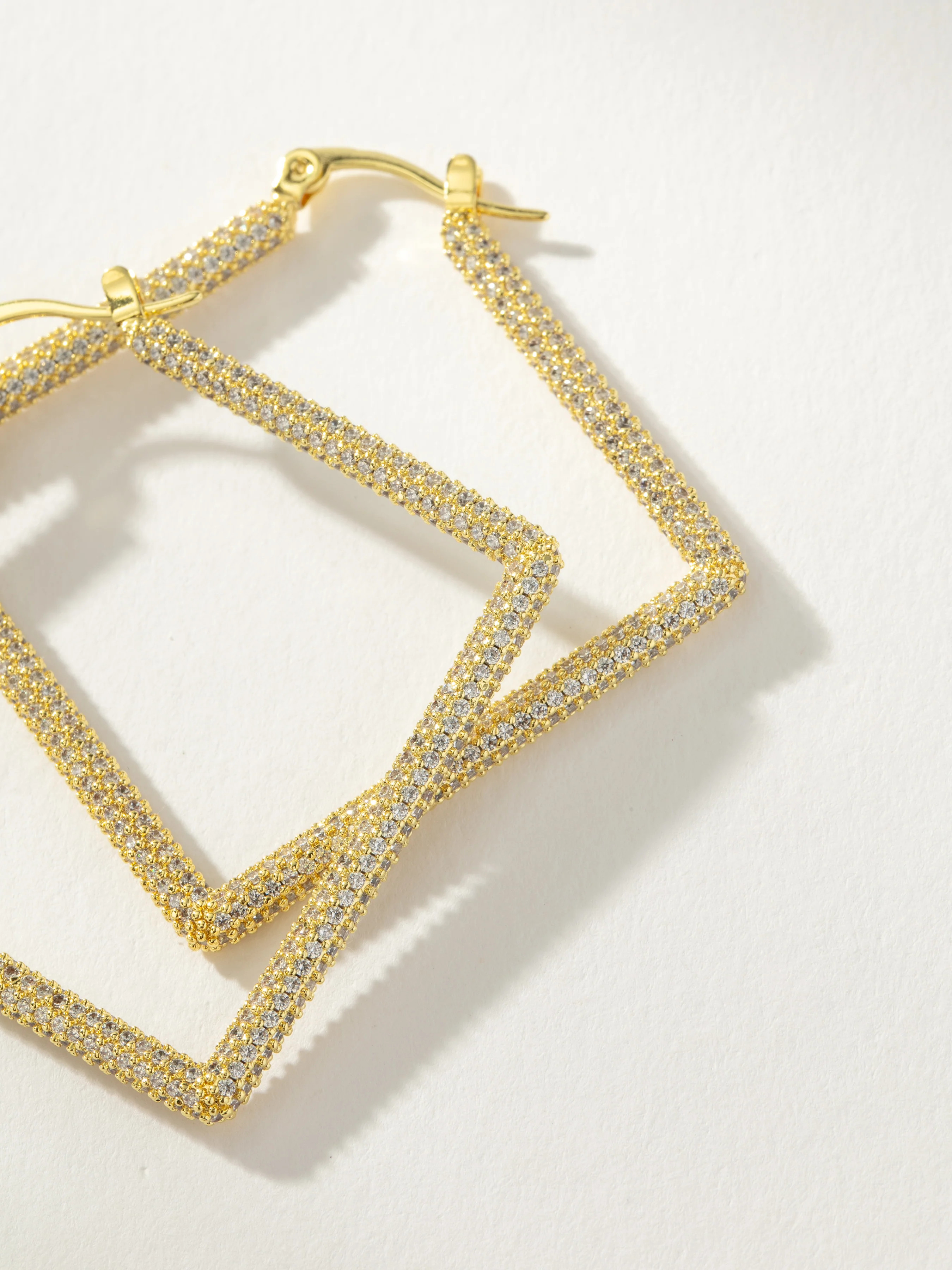 Girl Boss 2.0 Pavé Hoop Earrings in Gold | Uncommon James | Uncommon James