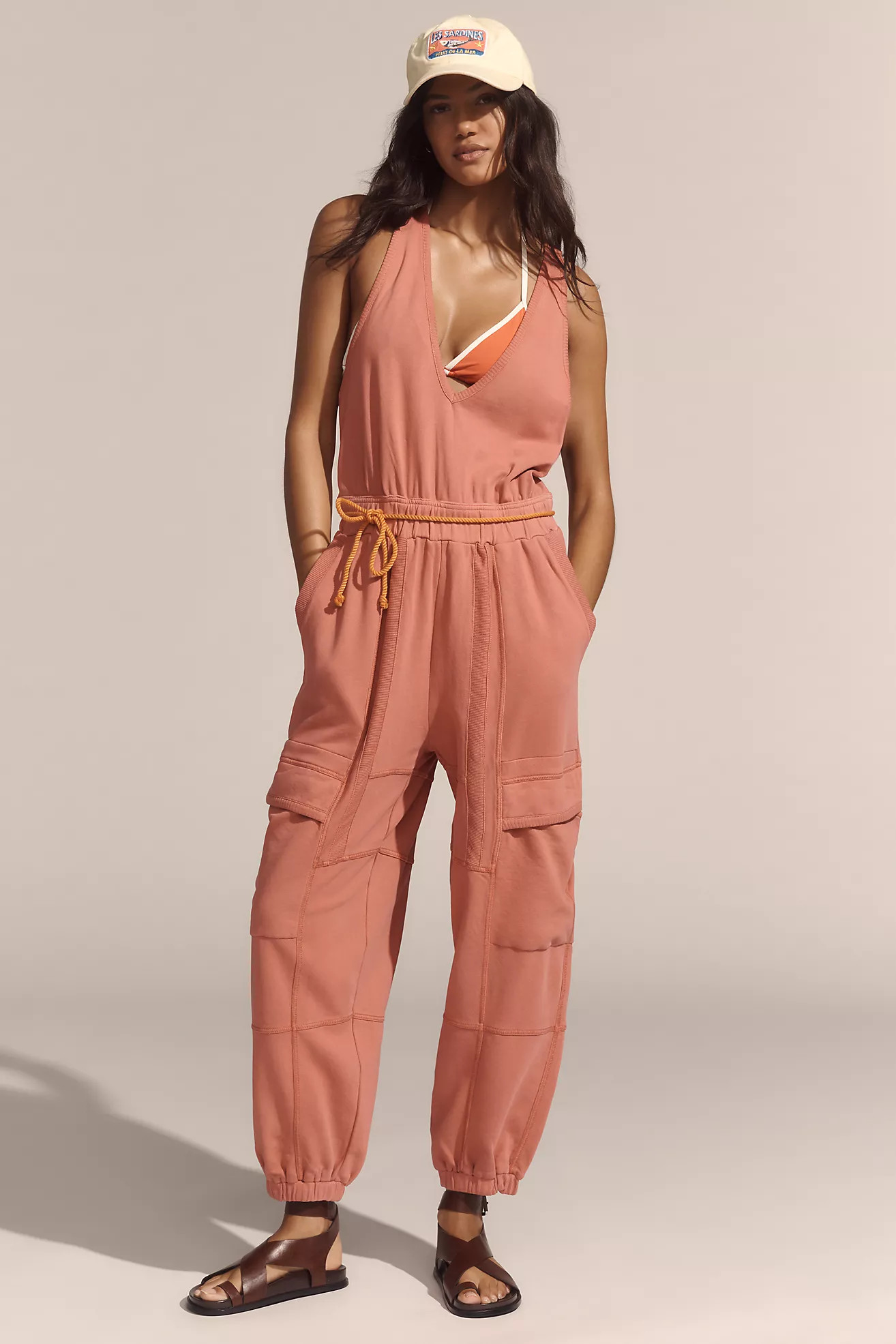 Daily Practice Cloud Rest Sleeveless V-Neck Jumpsuit | Anthropologie (US)
