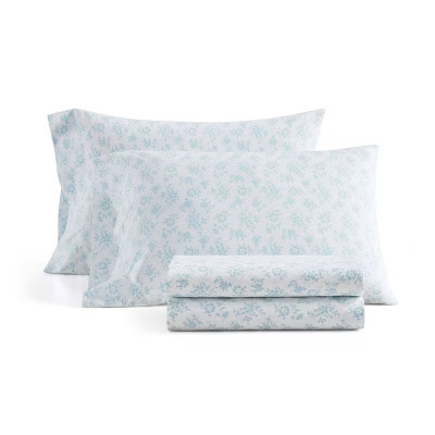 Martha Stewart Full Ms Core Floral Sheet Set Blue | Target