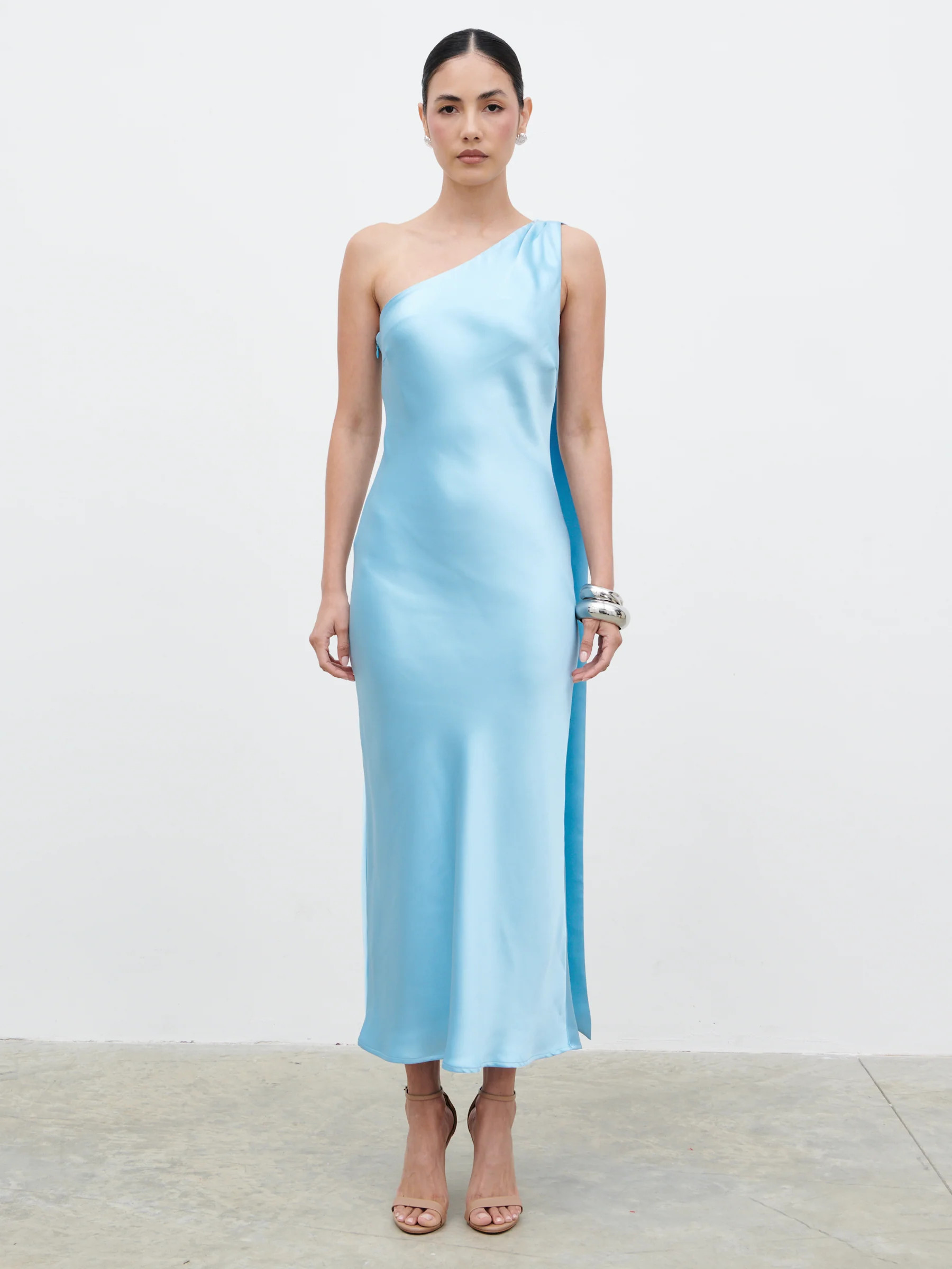 Sheree Scarf Midaxi Dress - Sky Blue | Pretty Lavish (UK)