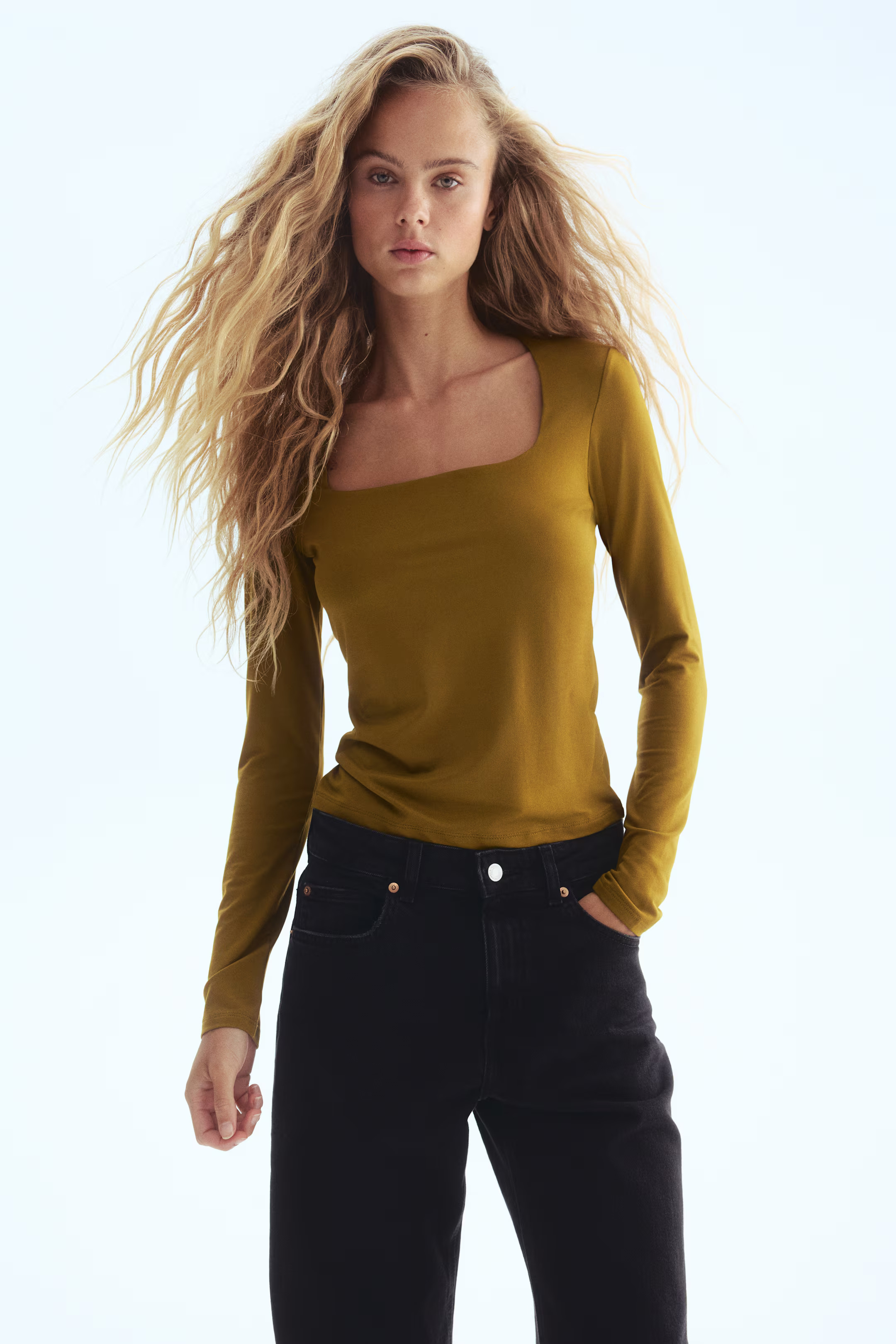 Tricot top met lange mouwen | H&M (DE, AT, CH, NL, FI)