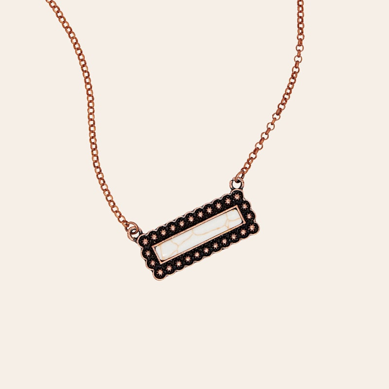 Rockin' C Copper & Cream Bar Necklace | Cavender's
