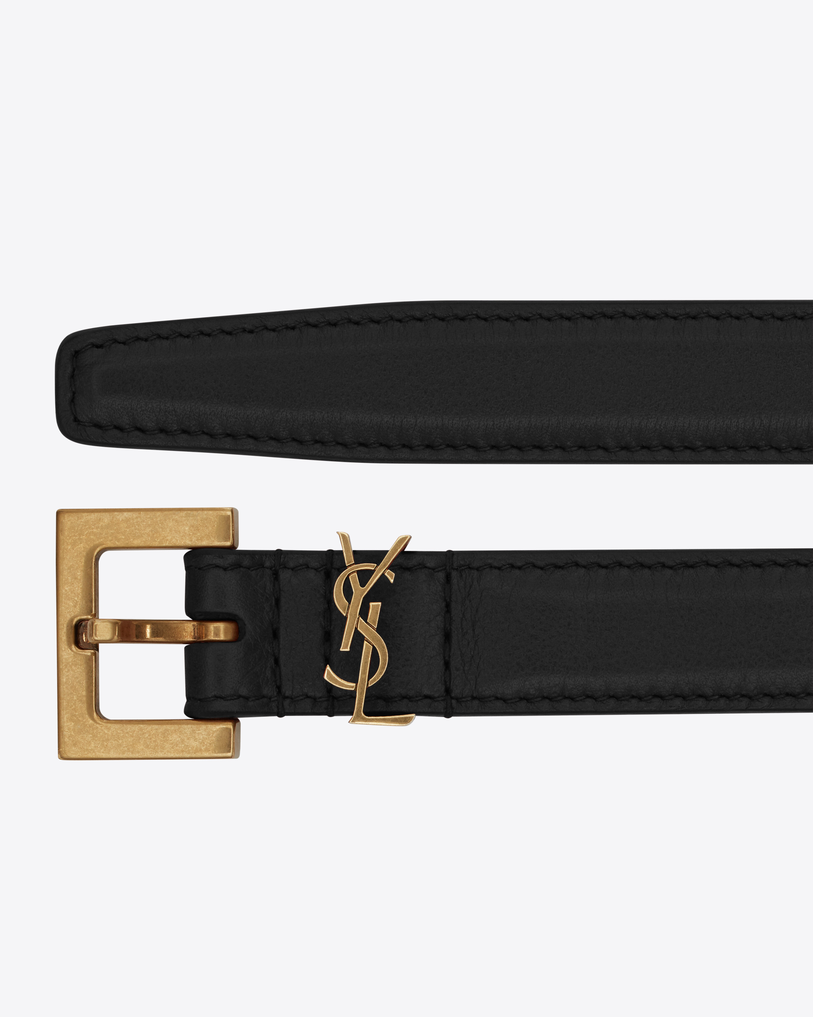 CASSANDRE THIN BELT WITH SQUARE BUCKLE IN BOX SAINT LAURENT LEATHER | Saint Laurent Inc. (Global)