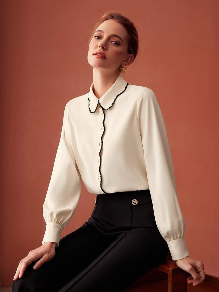 MOTF PREMIUM CONTRAST STITCH SHIRT | SHEIN