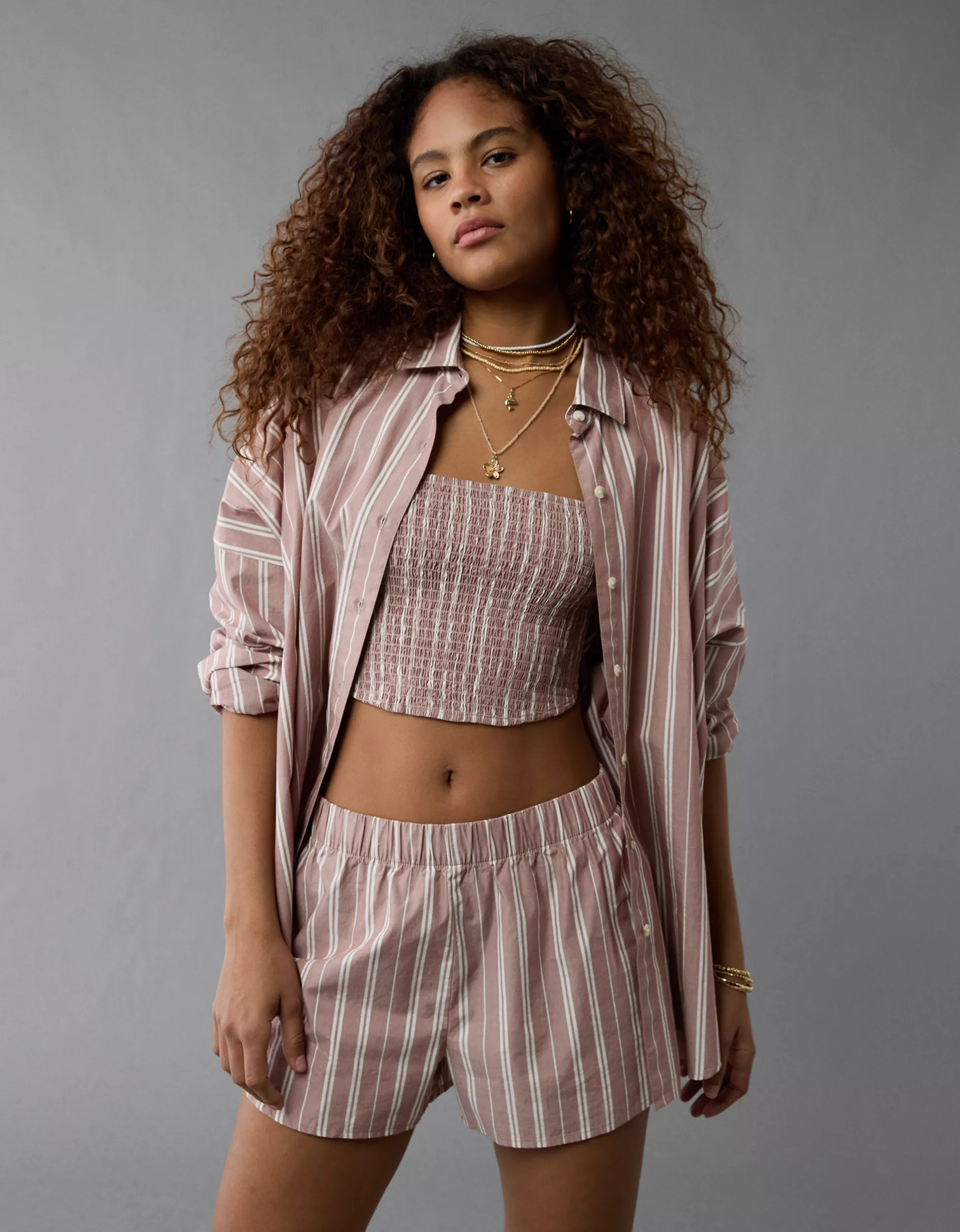 AE 3-Piece Woven Lounge Set | American Eagle Outfitters (US & CA)