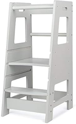 KidzWerks Child Standing Tower - Grey Child Kitchen Step Stool with Adjustable Standing Platform ... | Amazon (US)