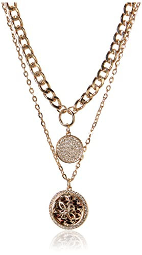 Guess Double Layer Coin Pendant Chain Necklace Set, Goldtone | Amazon (US)
