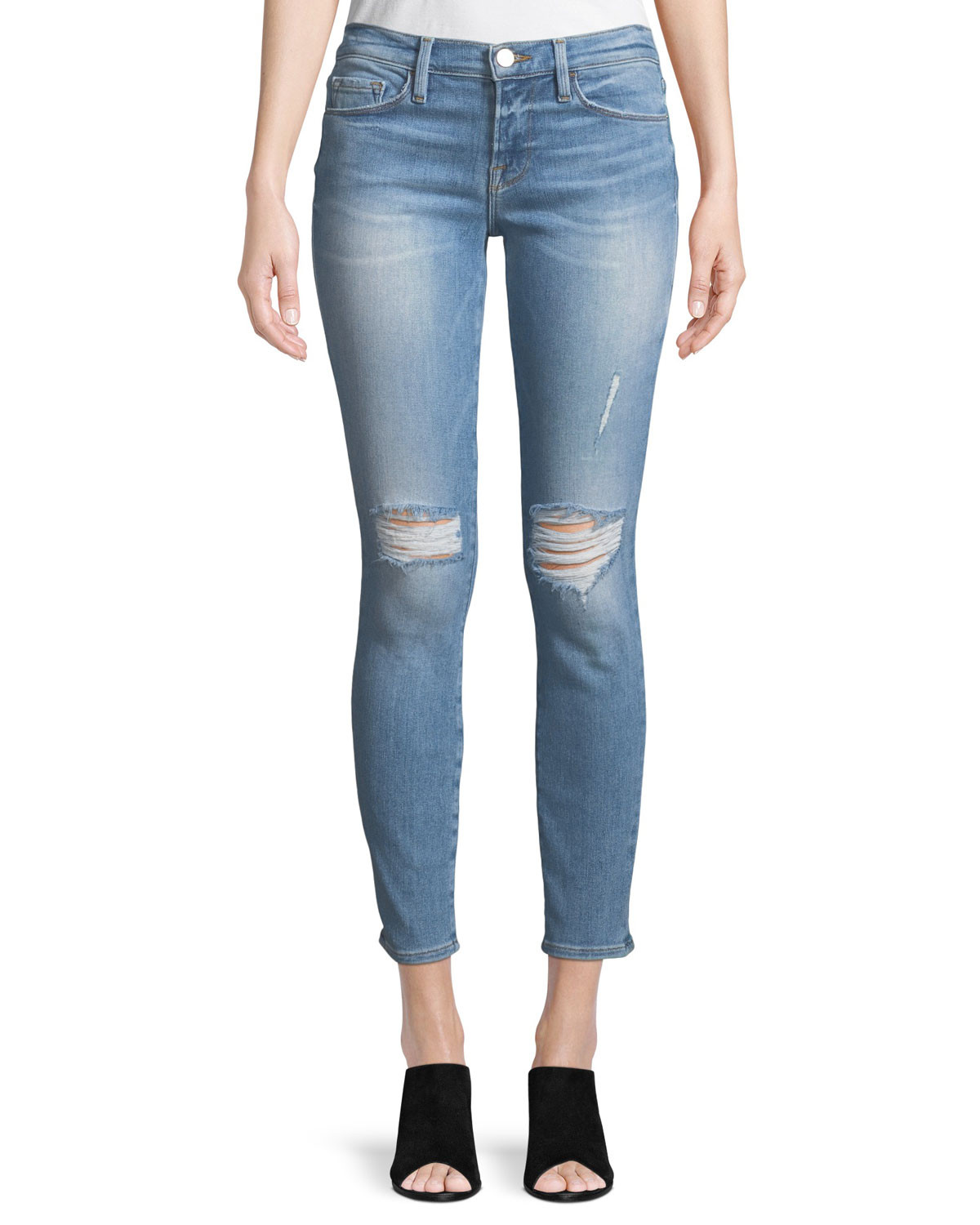 Le Skinny De Jeanne Distressed Jeans | Neiman Marcus