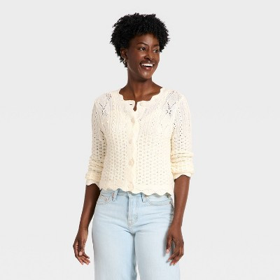 Women's Western Crafted Cardigan - Universal Thread™ Cream XS | Target