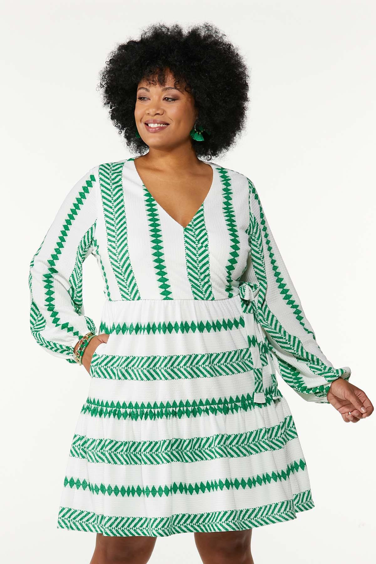 Plus Size Geo Surplice Dress | Cato Fashions