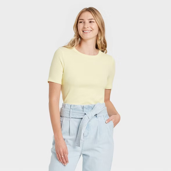Women's Short Sleeve Rib T-Shirt - A New Day™ | Target