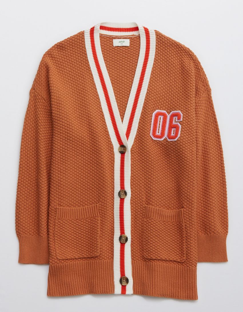 Aerie Oversized Varsity Cardigan | American Eagle Outfitters (US & CA)