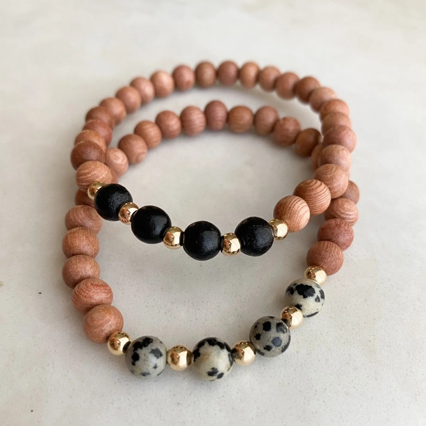 delicate ava | 6 mm rosewood | black/leopard & precious metal | two | Reef rain aria