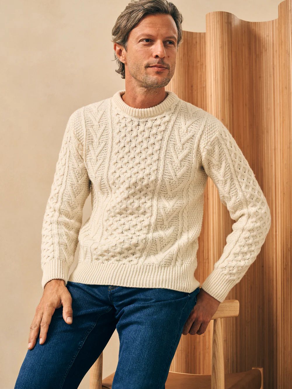 Irish Cable Crewneck Sweater | Faherty