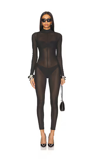 Rumi Mesh Jumpsuit in Black | Revolve Clothing (Global)