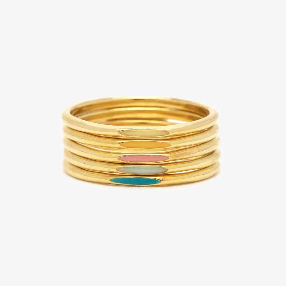 Headliner Enamel Ring Stack | Pura Vida Bracelets